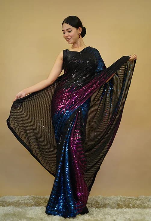 Georgette Sequin Party Saree