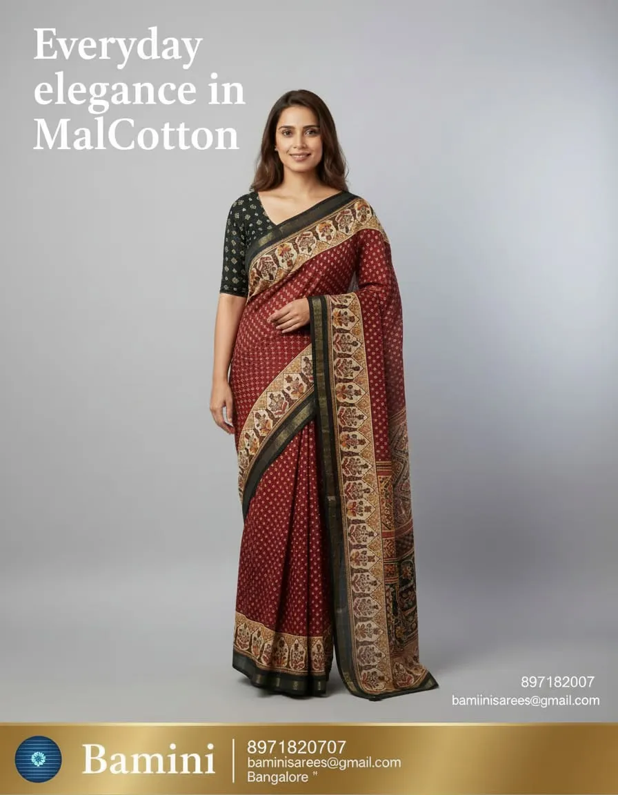 Red Mul Cotton Saree