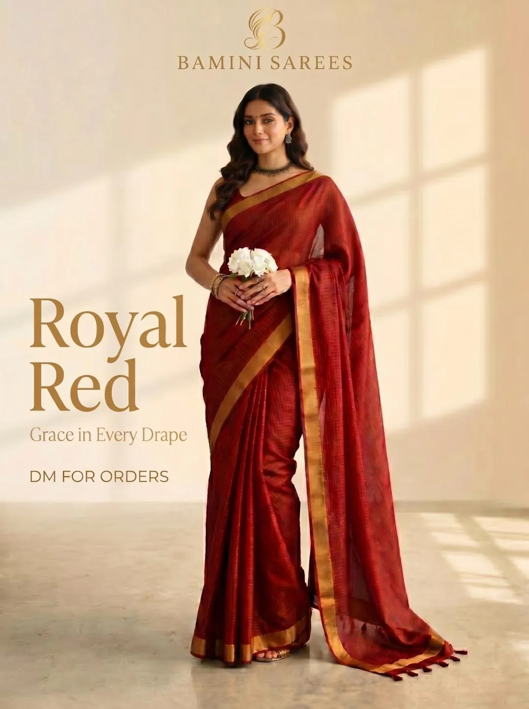Elegant Red Georgette Saree