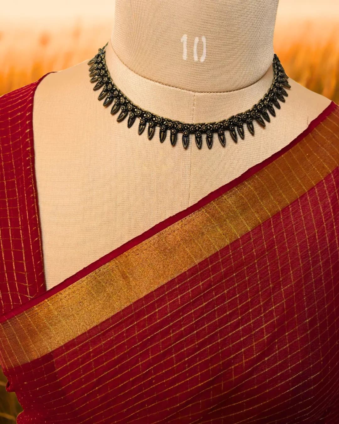 Elegant Red Georgette Saree